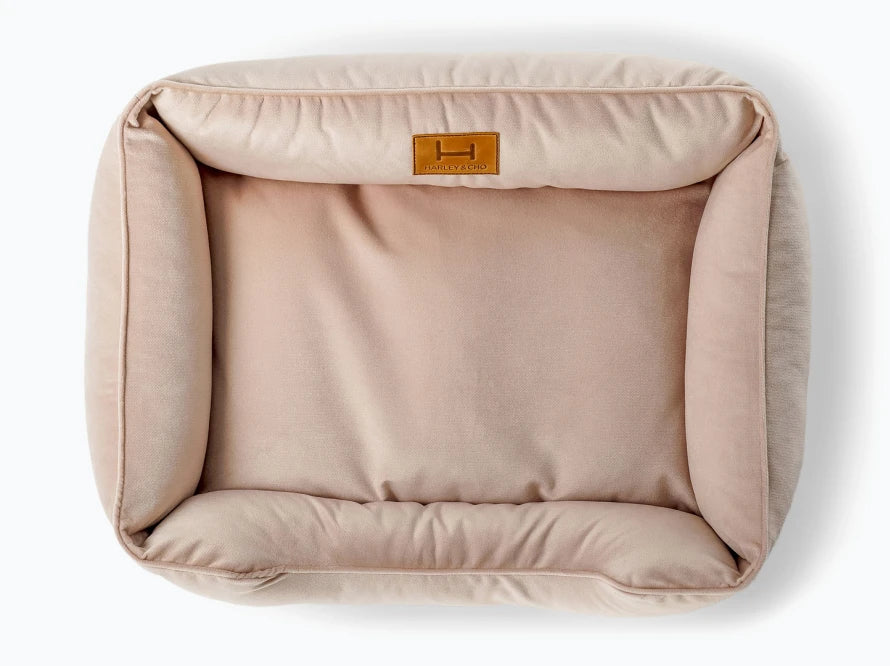 DREAMER orthopädisches Hundebett aus Möbelvelours / gegen Graben und Buddeln resistent