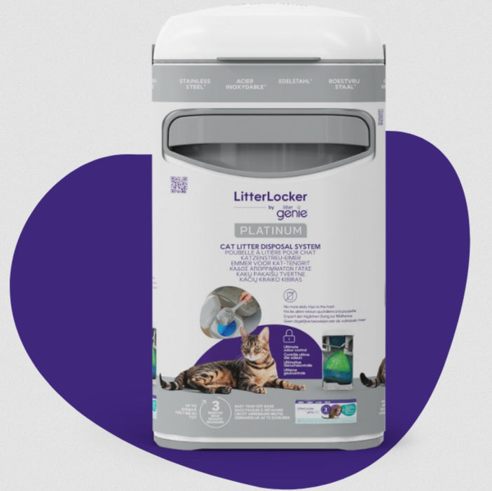 LitterLocker Platinum Eimer weiß (Edelstahl)