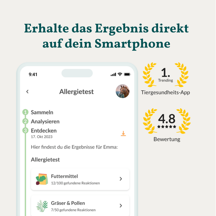vetevo Allergietest - Gräser, Milben & Co. Pferd