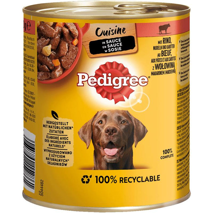 Pedigree Dose Cuisine in Sauce Rind, Nudeln & Karotten