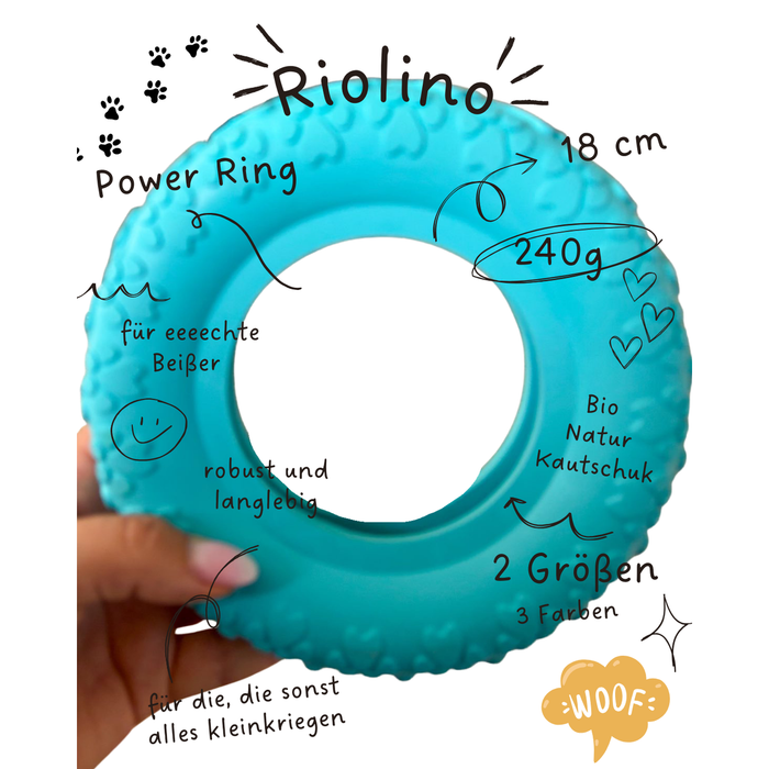 Riolino Robuster Hundespielzeug-Kauring für starke Kauer