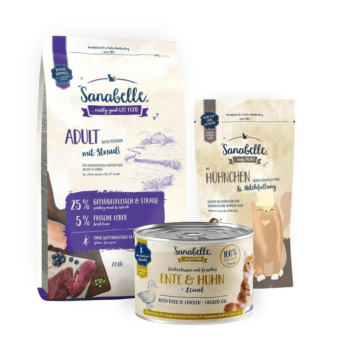 Sanabelle Sensibel Bundle 2kg + 6x195g + Gratis Snack