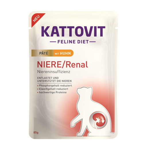 Kattovit - Feline Diet Pouch Niere/Renal Paté 10x85g.