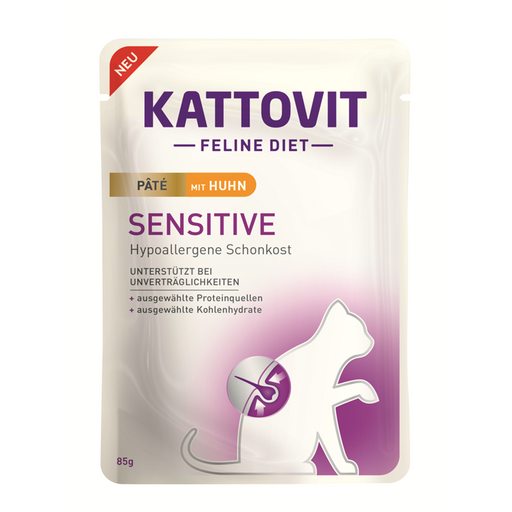 Kattovit - Feline Diet Pouch Sensitive Paté 10x85g.