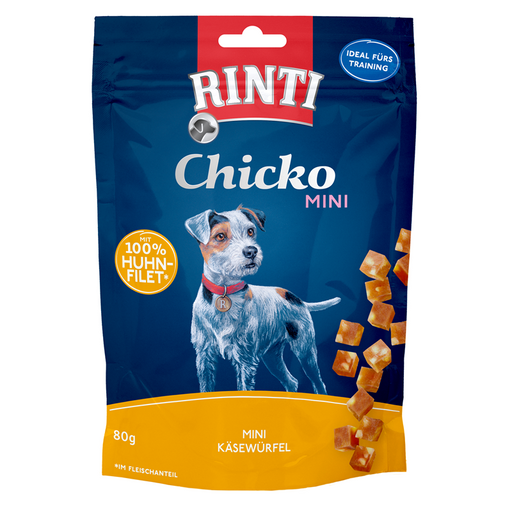 Rinti Snack Chicko Mini Käsewürfel Huhn 12x80g.