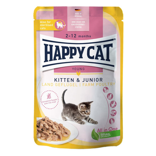 Happy Cat Young Meat in Sauce Kitten & Junior Land Pouch 20x85g.