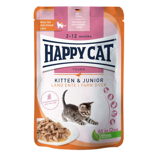 Happy Cat Young Meat in Sauce Kitten & Junior Land Pouch 20x85g.