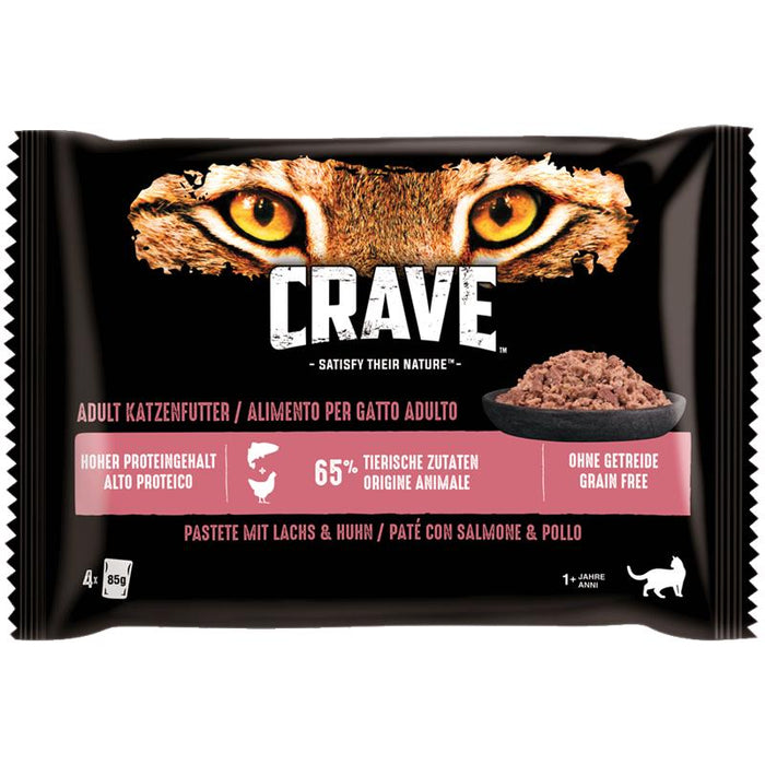 Crave Cat Frischbeutel 4 x 85g Multipack.