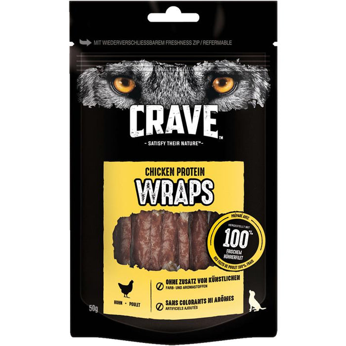 Crave Dog Snack Protein Wraps 10x50g