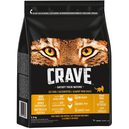 Crave Cat Trockenfutter Truthahn & Huhn.