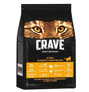 Crave Cat Trockenfutter Truthahn & Huhn.