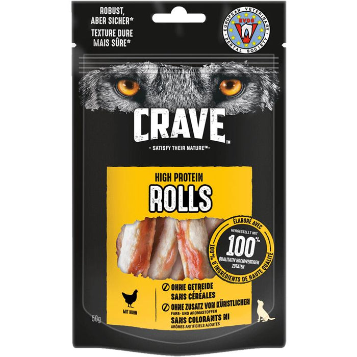 Crave Dog Snack High Protein Rolls 8x50g.