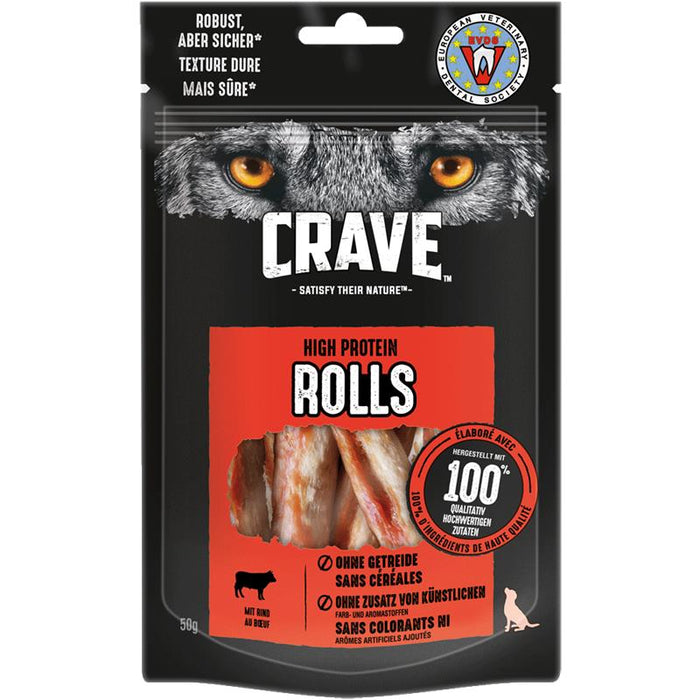 Crave Dog Snack High Protein Rolls 8x50g.