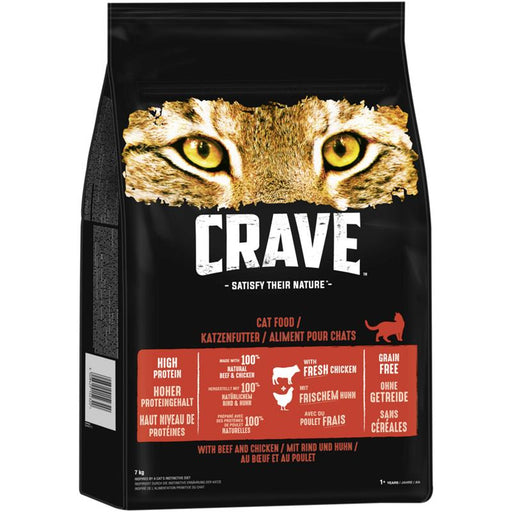 Crave Cat Trockenfutter Rind & Huhn.