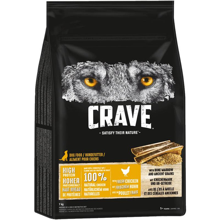 Crave Dog Trockenfutter Huhn & Knochenmark.