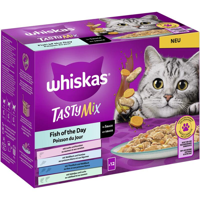 Whiskas Tasty Mix Portionsbeutel Multipack Fish of the Day in Sauce 12x85g.