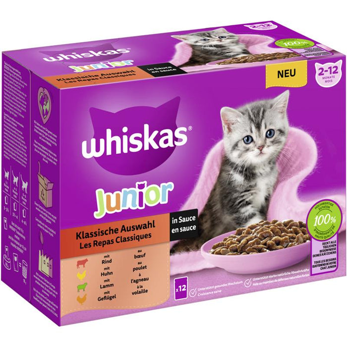 Whiskas Jun. Kla. Auswahl Sauce 12x85g 4er Pack