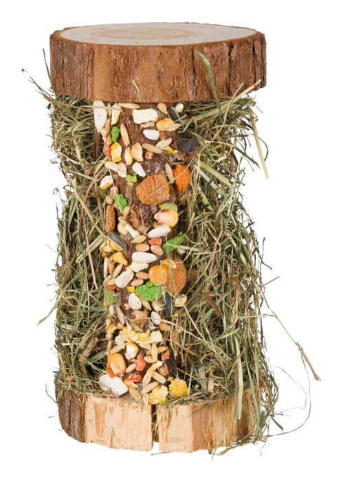 Trixie Natur-Snack Holzturm mit Bergwiesenheu & Knusperstange 110g