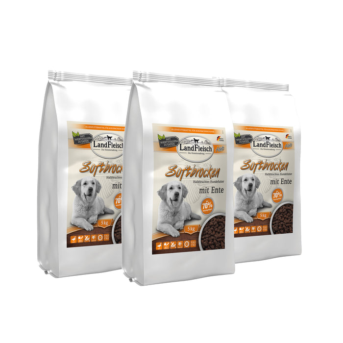 Landfleisch Dog Softbrocken mit Ente getreidefrei 3 x 5kg