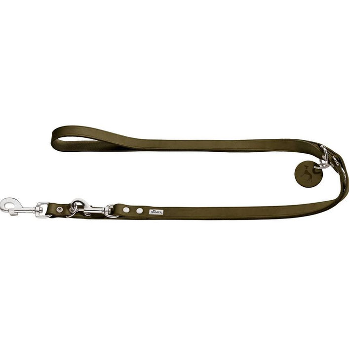 Hunter V-Leine Rindsleder olivgrün