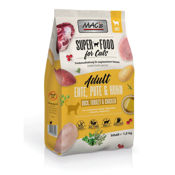 MAC's CAT Trockenfutter Adult - Ente, Pute & Huhn