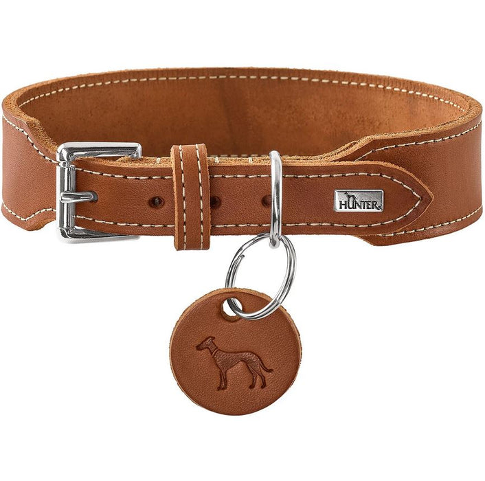 Hunter Halsband Aalborg Rindsleder cognac extrabreit