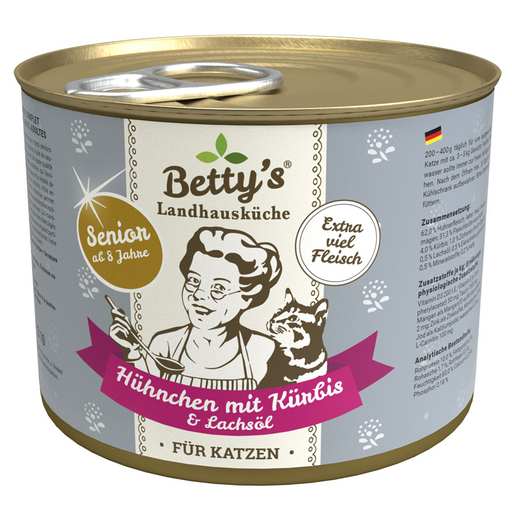 Betty's Landhausküche Cat - Senior Dosen 6x200g.