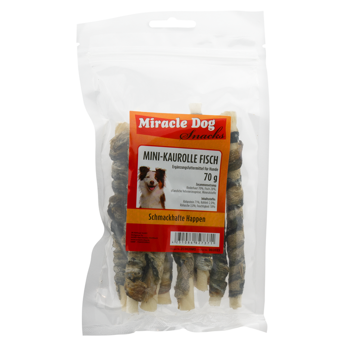 Miracle Dog MINI-Kaurolle Fisch 70g - 24er Pack
