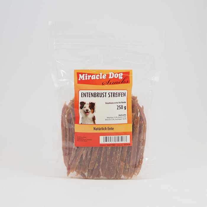 Miracle Dog Entenbrust Streifen 250g - 10er Pack