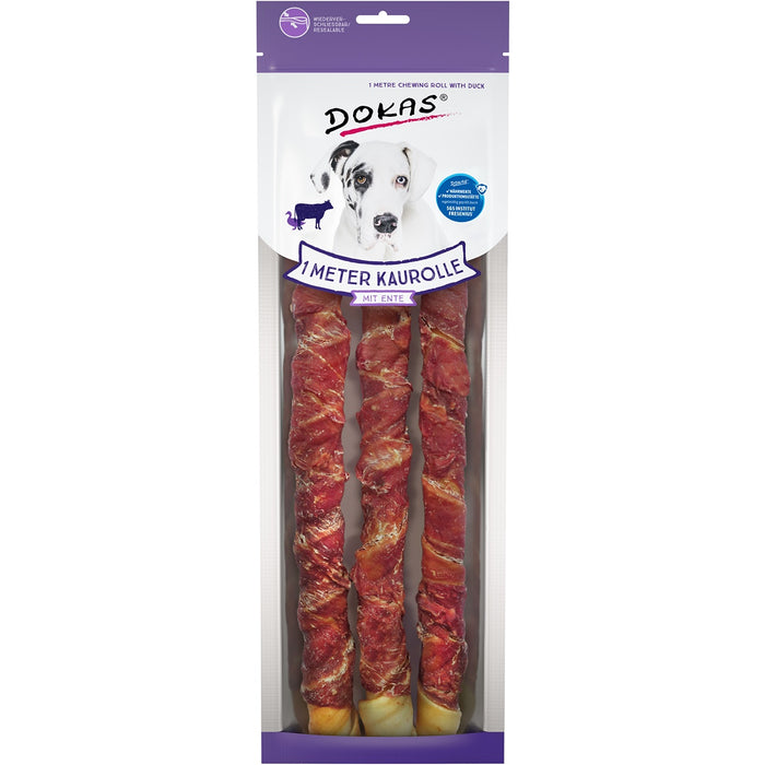 Dokas Hunde Snack 1m Kaurolle aus Rinderhaut 8x315g