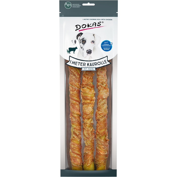 Dokas Hunde Snack 1m Kaurolle aus Rinderhaut 8x315g