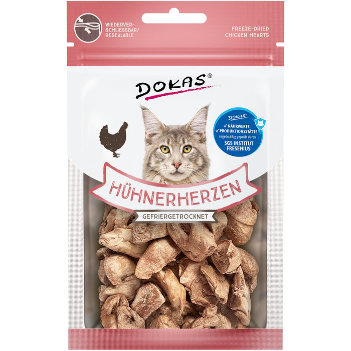 Dokas Cat Snack Hühnerherzen gefriergetr. 15g (6 Stück)