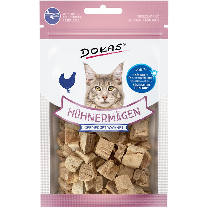 Dokas Cat Snack Hühnermägen gefriergetrocknet 12g (6 Stück)