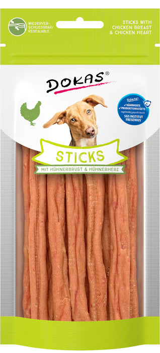 Dokas Dog Sticks mit Hühnerbrust & Hühnerherz