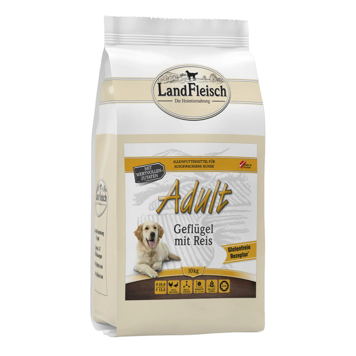 LandFleisch Dog Trocken Adult Geflügel mit Reis