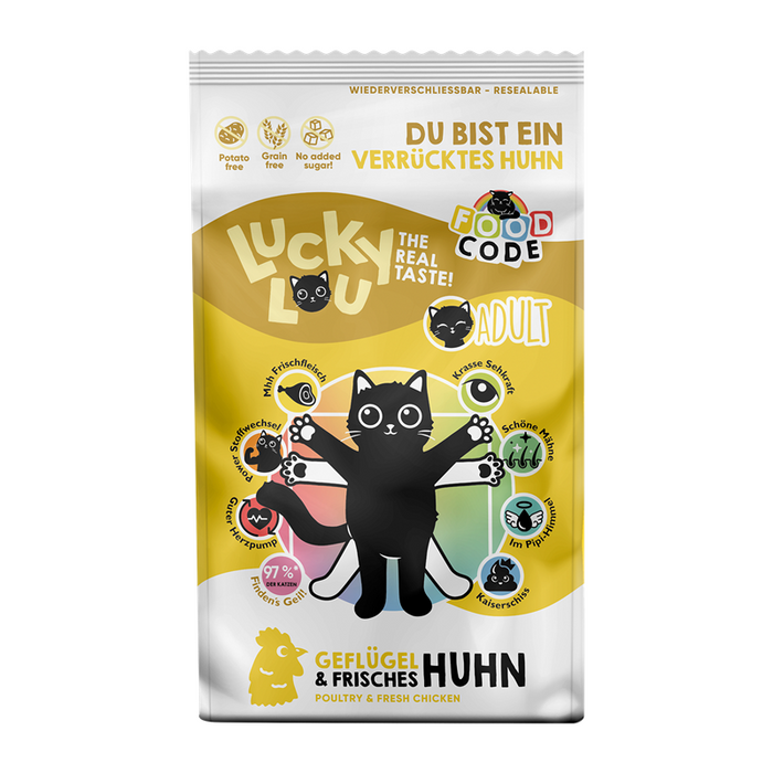 LuckyLou Cat - Geflügel & Huhn Trockenfutter.