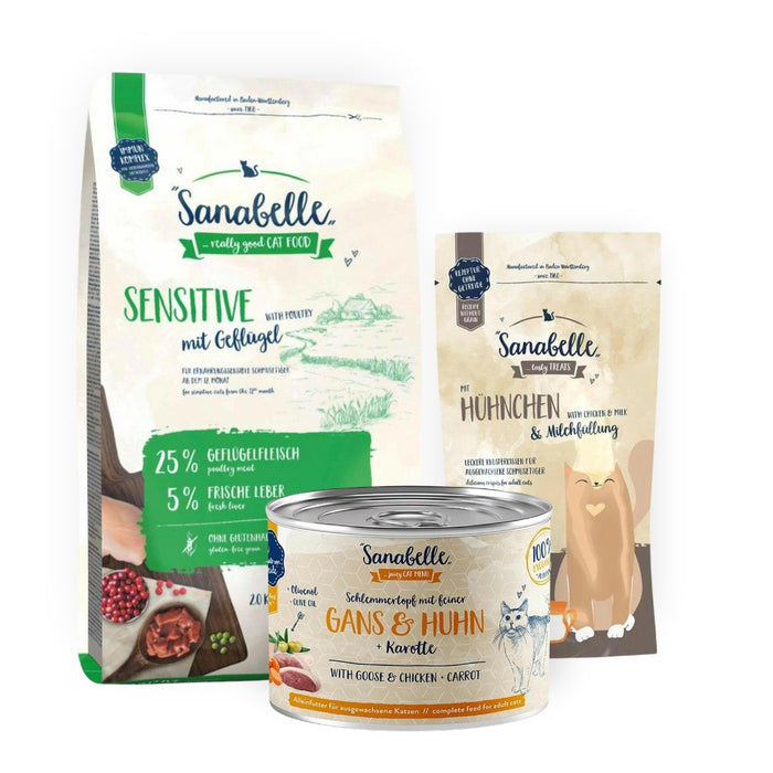 Sanabelle Sensitive Bundle 2kg + 6x180g + Gratis Snack