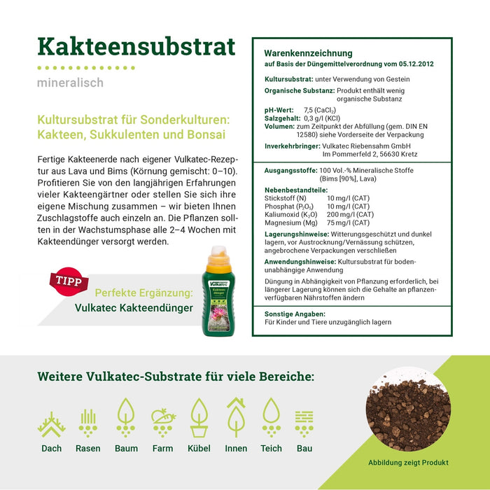 Vulkatec Kakteenerde +