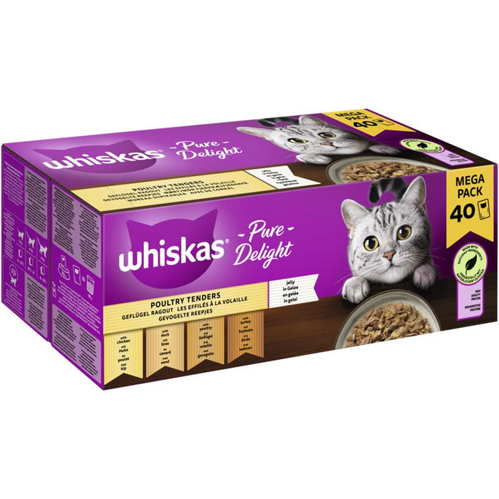 Whiskas Pure Del. Geflügel Rag Gelee 40x85g