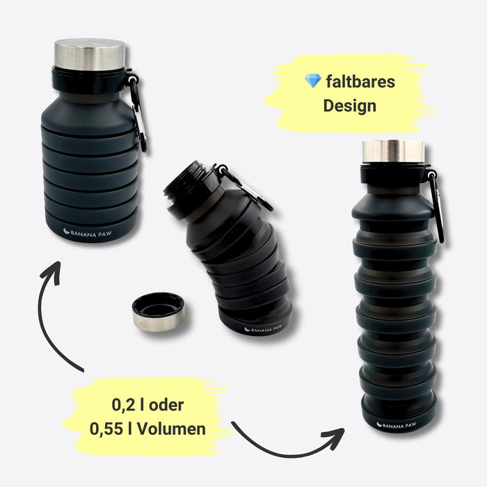 Faltbare Wasserflasche für unterwegs – Flexibel, stylisch & immer dabei