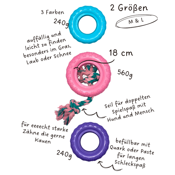 Riolino Robuster Hundespielzeug-Kauring für starke Kauer