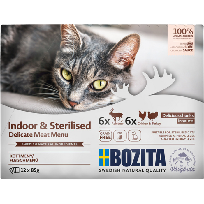 Bozita  Cat PB Indoor & Sterilised Häppchen in Soße 12x85g