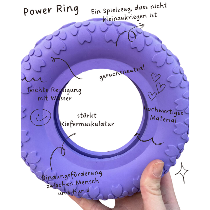 Riolino Robuster Hundespielzeug-Kauring für starke Kauer Velvet