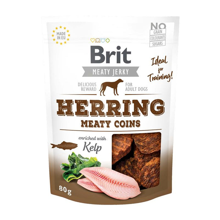 Brit Dog Snack Meaty Jerky Coins 12x80g.