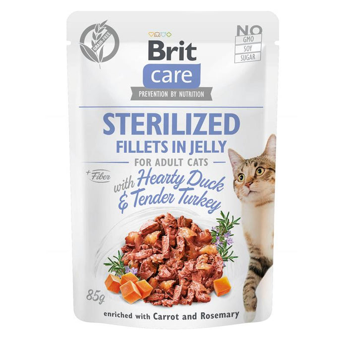 Brit Care Cat  Fillets in Jelly Sterilized 24x85g.