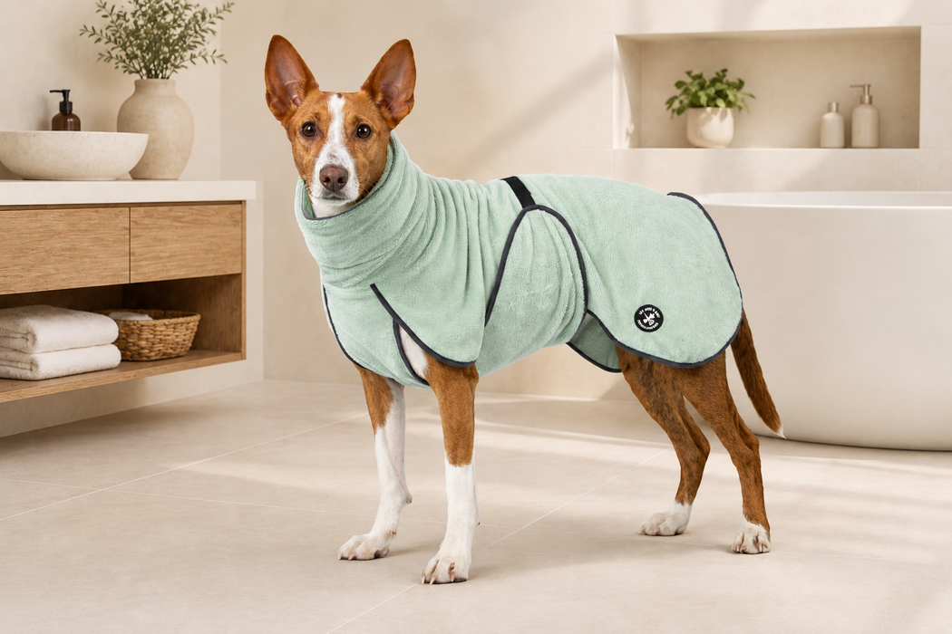 Hundebademantel & Schlafmantel (2-in-1) „Velvet Mint“