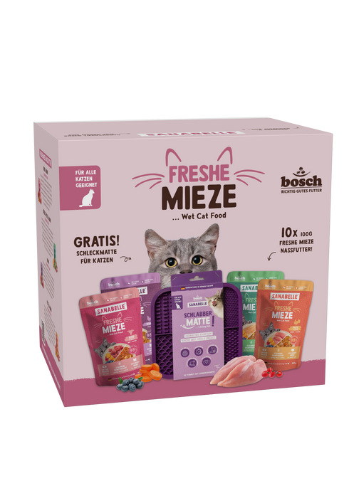 Freshe Mieze Aktionsbox Nassfutter+Schleckmatte