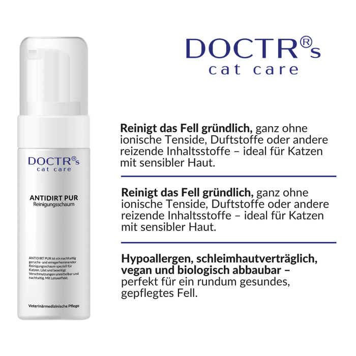 ANTIDIRT PUR – Reinigungsschaum für Katzen