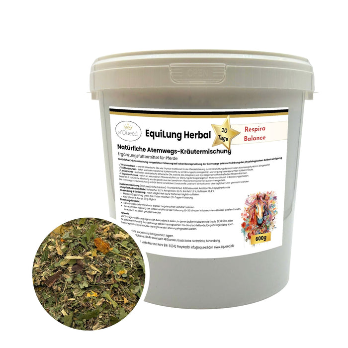 EquiLung Herbal RespiraBalance – Kräutermischung für Pferde in Phasen erhöhter Schleimbildung oder bei beanspruchten Atemwegen