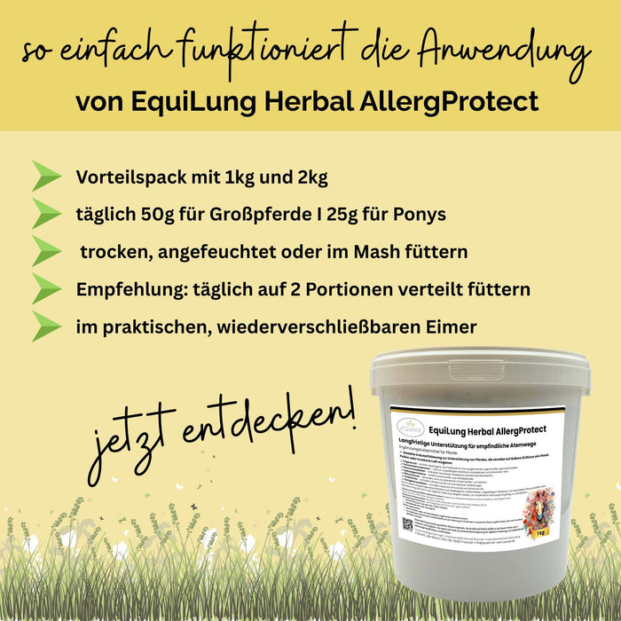 EquiLung Herbal AllergProtect – Hustenkräuter für Pferde zur Langzeitfütterung